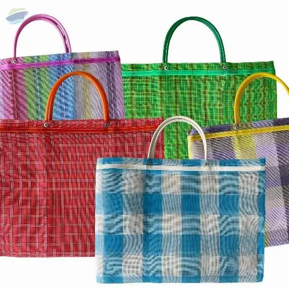 Small Mexican Plastic Tote Purse 15 x 11 in