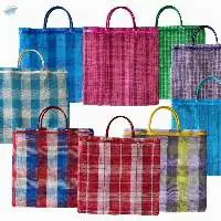 Medium Mexican Plastic Tote Beach Bag 14.5x15 in