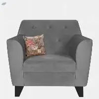 Bali Velvet 1 Seater Sofa in Grey Colour