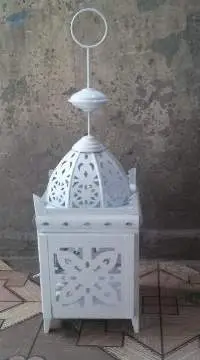 Etched White PC Hanging Lantern