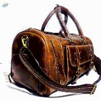 Leather Duffle/Travel Bag With Shoes Compartment