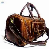Leather Duffle/Travel Bag With Shoes Compartment
