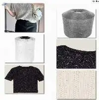 Laides Short Sleeve Sweater+ Sequins Yarn