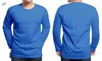 Men's Non-Printed Long Sleeve Round Neck T-shirt