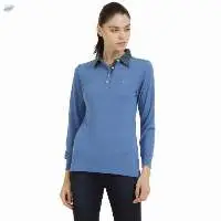 Ladies Non Printed Full Sleeve Polo T-shirt