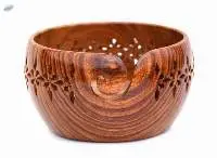Drilled Wooden Yarn Bowl