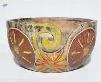 Coloured Wooden Yarn Bowl