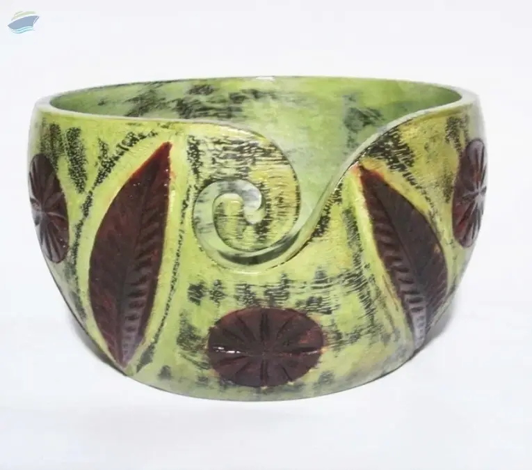 Coloured Wooden Yarn Bowl