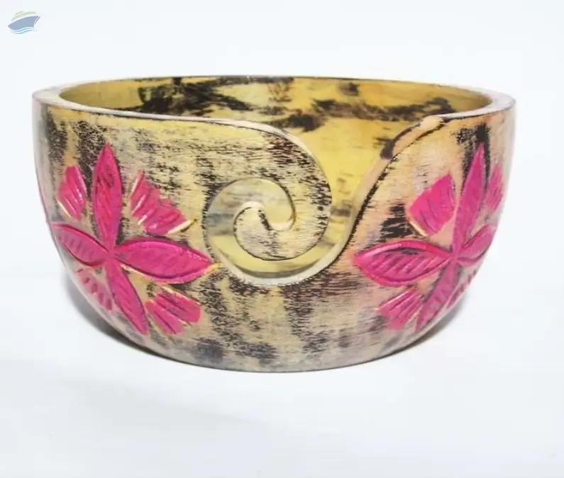 Coloured Wooden Yarn Bowl
