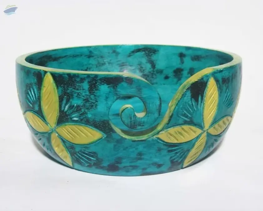 Coloured Wooden Yarn Bowl