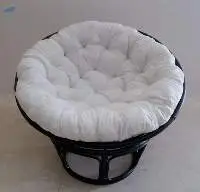 Papasan Chair Black With Off White Cushion