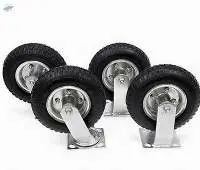 4pcs 8" Pneumatic Tool Car Rubber Wheels