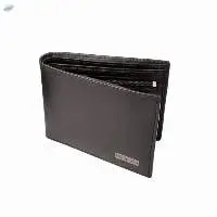 Black Magic Bifold Plain Black Leather Wallet