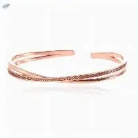Russian Sparkle Trio Clasp Cuff Bangle Bracelet