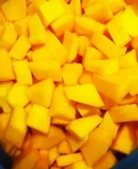 Frozen pumpkin cubes
