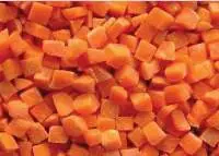 Frozen carrot cubes