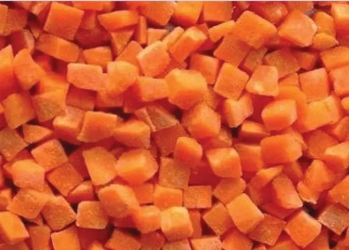 Frozen carrot cubes
