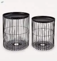 Wire Tables, Black Metal Table