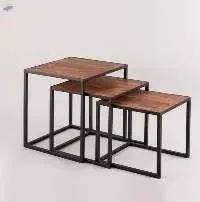 Wooden Square Coffee Table Sets Of 3