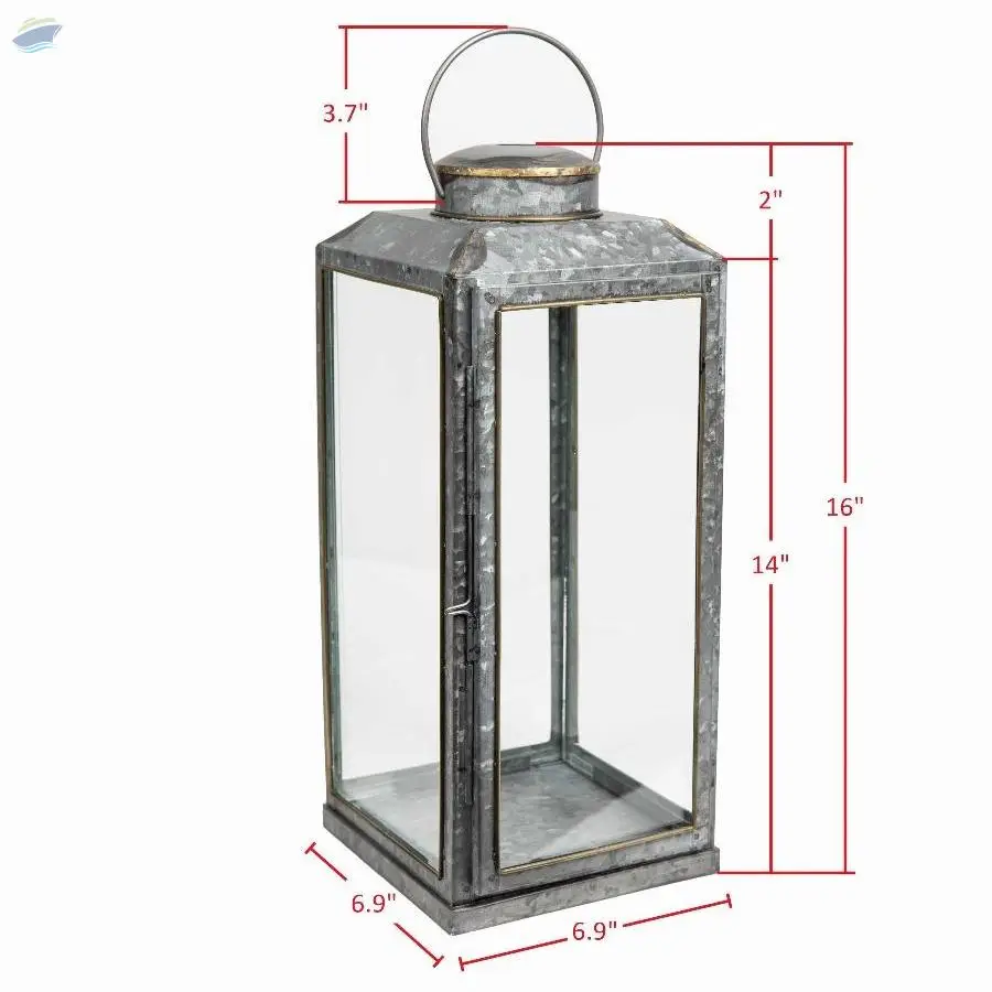 Metal Lantern With Clear Glass 