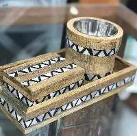 Handicraft Wooden Tray Set