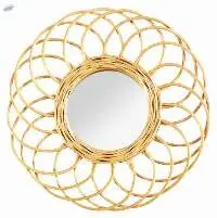 Atharwa Rattan Mirror Sun Shape