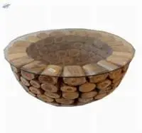 Top Quality Natural Coffee Table With Glass