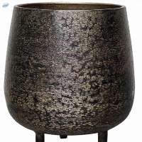 Textured Metal Pot With Legs