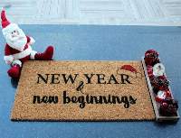 New Year New Beginings Coir Doormat