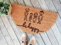 Be Happy Stickman Coir Doormat