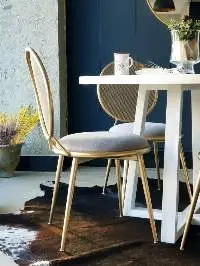 Gold Hole Chair - Grey Fabric