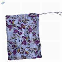 Flower Motive Drawstring Bag