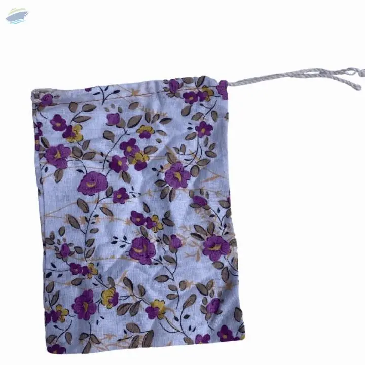 Flower Motive Drawstring Bag
