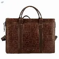 Croco Printed Cow Leather Office Laptop Handbag