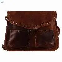 Goat Oily Leather Crossbody Women's Satchel