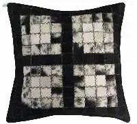 Soft Hair On Leather With Canvas Pillow Cover
