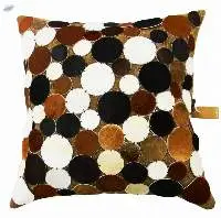 Cow Hair on Leather & Washed Jute Pillow Cover