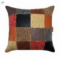 Cow Leather & Fine Washed Jute Pillow Cover