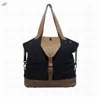 Cow Leather Trim & Canvas Ladies Hand Bag