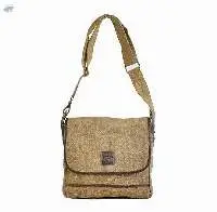 Jute with Leather Trim Unisex Sling Bag