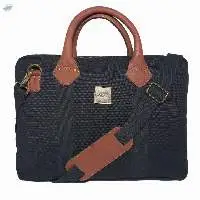 Canvas & Leather Trim Messenger Bag