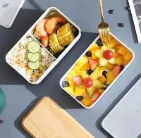 Wood Grain Double-layer Sealed Lunch Box