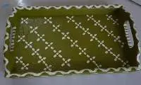 Artistry in Function: Hand-Painted Wooden Tray