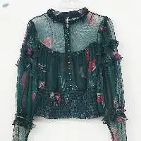 Polyester Top With Smocked Hem
