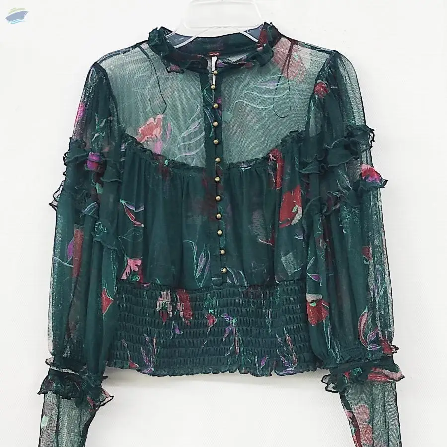 Polyester Top With Smocked Hem