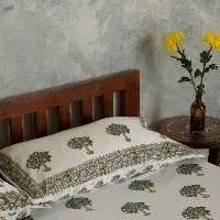 Haruki Trees Double Bedsheet With Pillow Covers