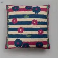 Amaranth Floral Cushion Cover (16''X15")