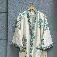 Sikari Block Print Bathrobe
