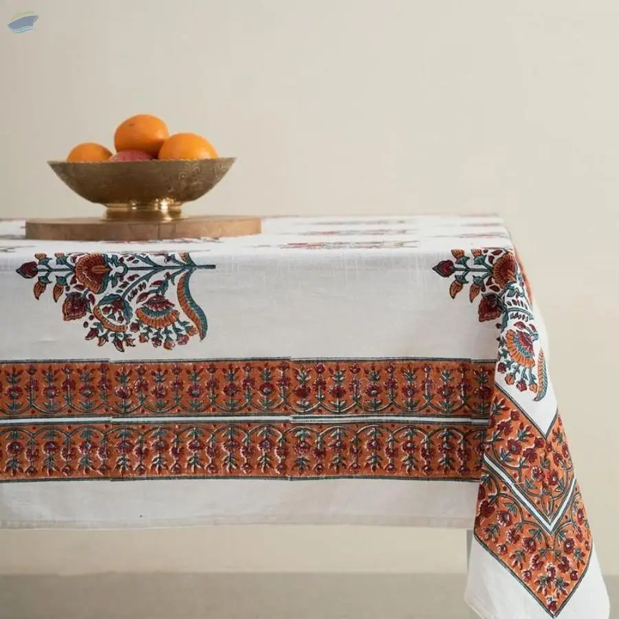 Talra Block Print Table Cover - 6 Seater