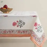 Sarwar Block Print Table Cover - 6 Seater